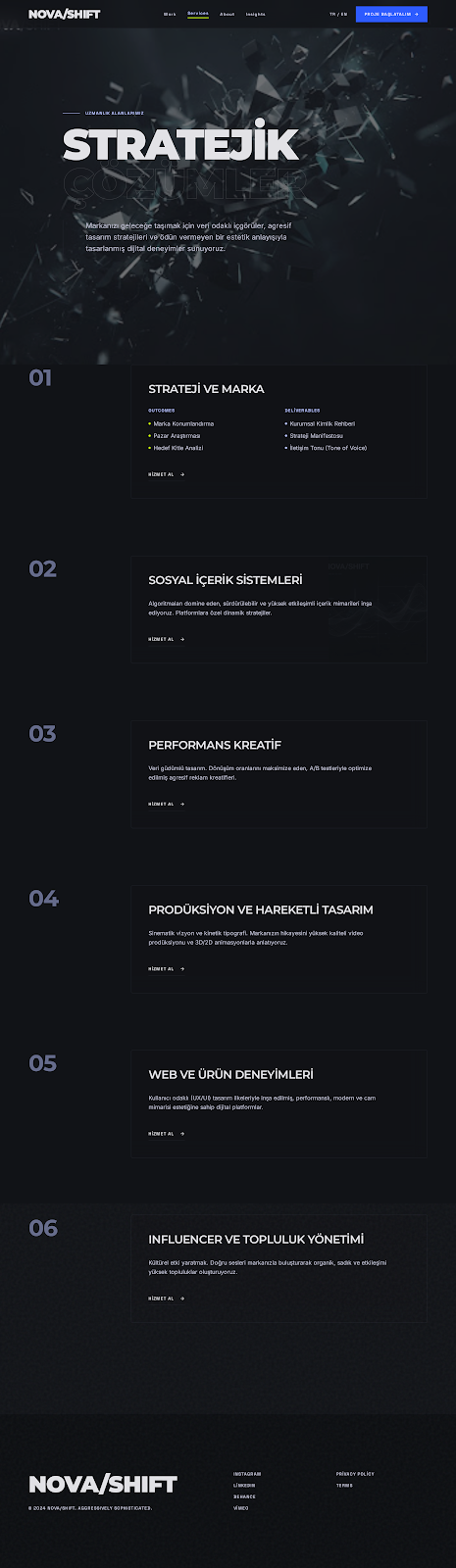 NOVA/SHIFT Services —  ekranı
